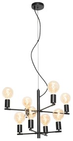 Lampă modernă cu pandantiv neagră cu 8 lumini - Osprey
