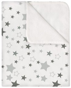 Paturica groasa din flanel cu doua fete 100x78 cm Kidizi Galaxy Grey, bumbac fata-verso