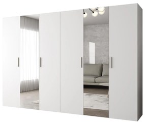 Dulap de haine 300 cm Borry 2 (alb + Argintiu). 1125847