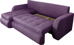 Coltar extensibil reversibil Siena Lux Purple 243x141x81 cm cu lada de depozitare