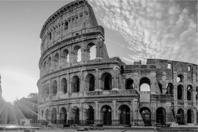 Tablou - Colosseum din Roma, alb-negru (90x60 cm)