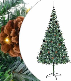 vidaXL Brad de Crăciun artificial cu 300 LED Verde 210 cm PVC și Oțel