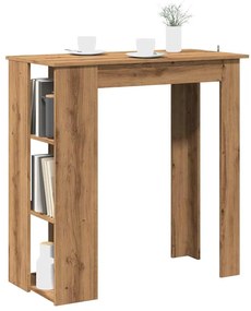 vidaXL Masă de bar cu raft, Stejar artizanal, 102x50x103,5 cm, PAL