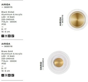 Aplica LED design decorativ AIRIDA Brass Gold