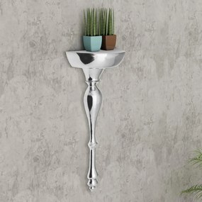 243514 vidaXL Raft / Masă consolă de perete, aluminiu, 35x17x81 cm, argintiu