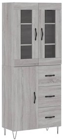 3198503 vidaXL Dulap înalt, gri sonoma, 69,5x34x180 cm, lemn compozit