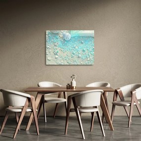 Tablou pe sticlă - Atmosfera de litoral în nuanțe turcoaz (70x50 cm)