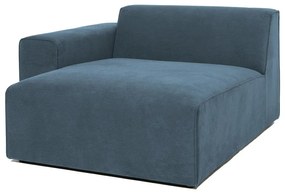 Modul pentru canapea albastru cu tapițerie din catifea reiată (cu colț pe partea stângă ) Sting – Scandic