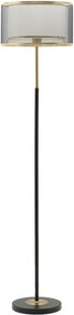 Lampadar negru-auriu cu abajur textil (înălțime 153 cm) Levels – Mauro Ferretti