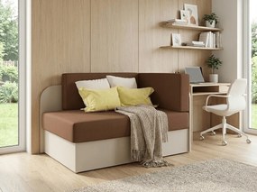 Canapea extensibila mica ROSA, maro/bej