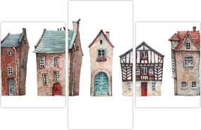 Tablou - Case în acuarelă (90x60 cm)