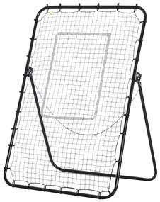 Plasa de fotbal Rebounder pliabila cu Ținta, Înaltime si Unghiuri reglabile, Metal si PE, 123x73x178.5cm, Negru HOMCOM | Aosom Romania