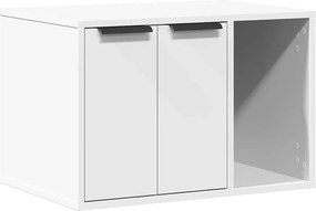 vidaXL Cutie litieră pisici alb 60x40x40 cm lemn prelucrat