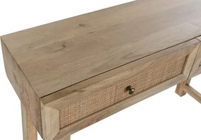 Cosola natur din lemn de mango si rattan