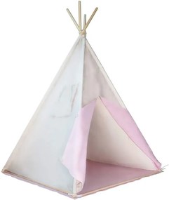 Cort teepee pentru copii, roz / bej, cu accesorii