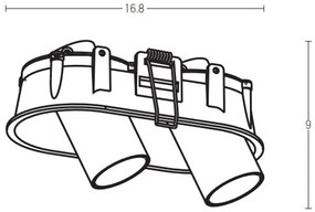 Spot LED încastrat 2xLED/7W/230V CRI90 negru Zambelis Z11207-B