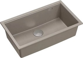 Chiuveta compozit sub blat Quadron Logan 110 bej - inox 76x44 cm