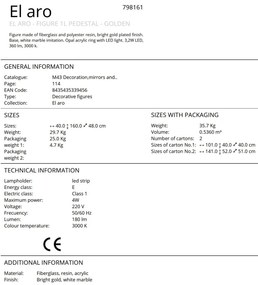 Figurina decorativa XXL / Lampa LED de podea design lux El aro