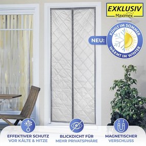 Draperie gri/argintie termoizolantă 80x200 cm cu prindere la ușă – Maximex