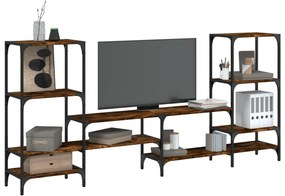 vidaXL Dulap TV, stejar fumuriu, 206,5x28,5x95 cm, lemn prelucrat