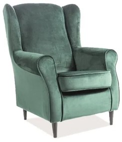 Fotoliu Baron velvet verde Blu78/wenge