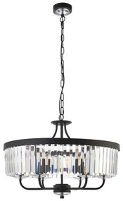 Endon 100711 - Candelabru suspendat pe lanț CHESTERFIELD, 6xE14/6W/230V, Ø 55 cm, negru