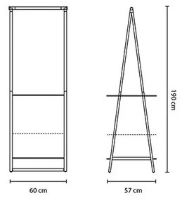 Suport multifunctional pentru haine Brabantia Linn 1000814, Otel, Negru