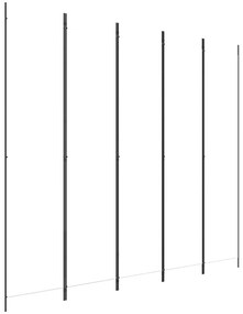 350202 vidaXL Paravan de cameră cu 5 panouri, alb, 250x220 cm, textil