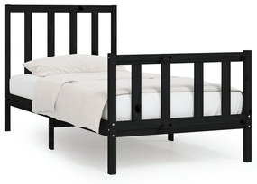 3106822 vidaXL Cadru de pat, negru, 90x200 cm, lemn masiv