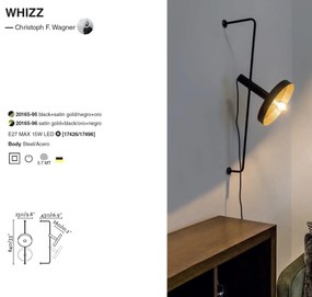 Lampa de perete design modern WHIZZ negru/auriu