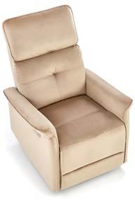 Fotoliu recliner Semir velvet bej H108 cm