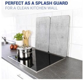 Set 2 protecții din sticlă pentru aragaz Wenko Universal, gri