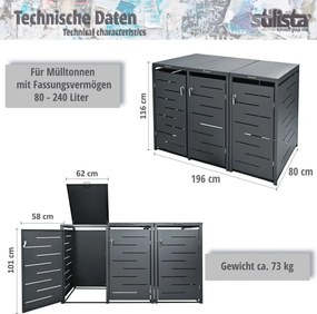 STILISTA Dulap pentru containere 201 x 80 x 116 cm, antracit