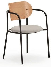 Scaun de sufragerie gri în decor de stejar Eclipse - Teulat