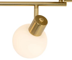 Spot de tavan auriu cu sticlă opală reglabil cu 4 lumini - Anouk