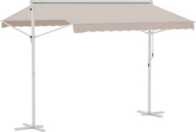 Outsunny Markiză de grădină de sine stătătoare cu braț pliat și manivelă, terasă, alb crem, 3x3 m | Aosom Romania