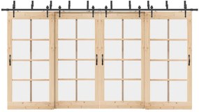 vidaXL Set feronerie pentru uși glisante, negru, 427 cm, oțel