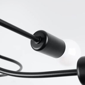 Lustră pe tijă Sollux SL.1455 LEVAR 4xE27/15W/230V negru