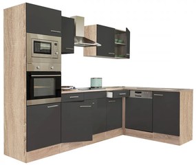 Mobilă de bucătărie Yorki 280 cu corp din stejar sonoma și față antracit satinat