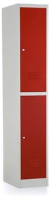 Dulap metalic - 2 cutii, 38 x 45 x 185 cm, incuietoare cu cilindru, rosu - ral 3000