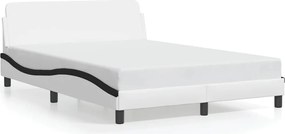 vidaXL Cadru de pat, Dover, alb/negru, 120x200 cm, piele ecologică