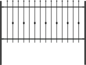 vidaXL Gard cu țărușe Negru 200 x 150 cm Oțel vopsit electrostatic