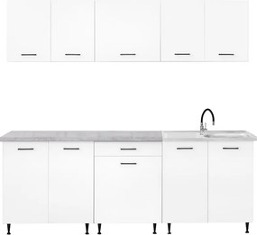 Dulap de bucătărie Primo 220 alb cu blat cromix