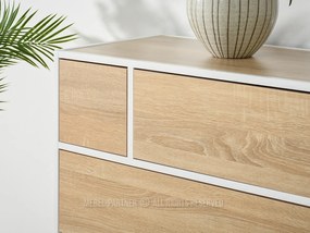 Comodă Soren Kom (sonoma + alb). Promo -10%. 1110767