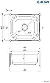 Chiuvetă din inox, 1-cuvă, Doppio, ZEN_0103