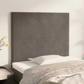 vidaXL Tăblii de pat, 2 buc, gri închis, 80x5x78/88 cm, catifea