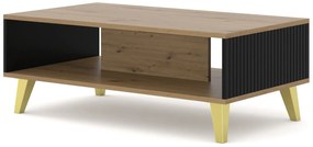 Măsuță cafea PB Rowanna (Stejar artisan + Negru + Auriu). 1125098