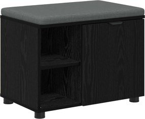 vidaXL Bancă pentru hol cu pernă cu raft Stejar Negru 60 x 38 x 46 cm