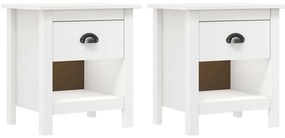 vidaXL Noptiere Hill, 2 buc., 46x35x49,5 cm, lemn masiv de pin