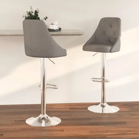 Scaune de bar, 2 buc., gri închis, material textil
